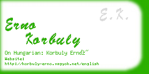 erno korbuly business card
